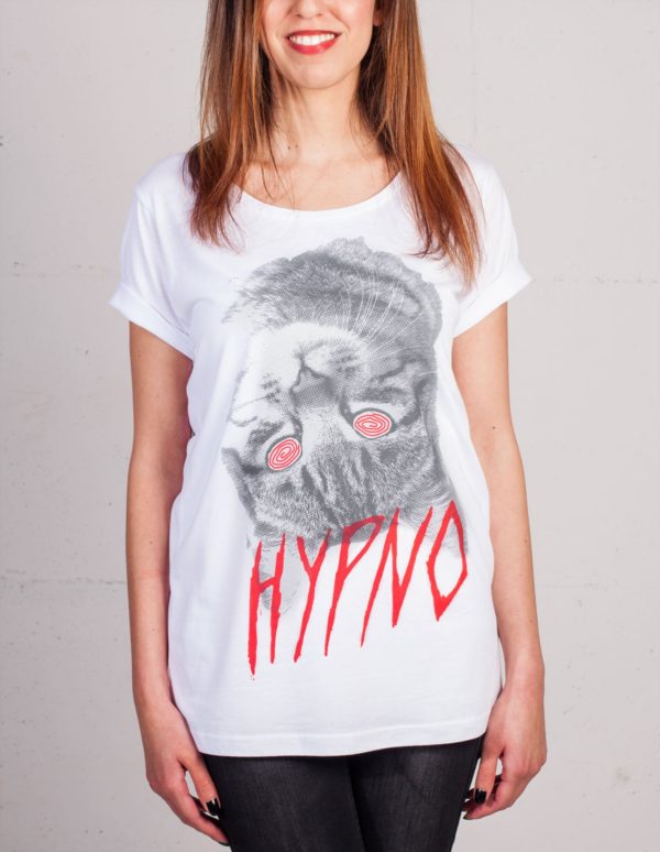 Hypno Cat T-shirt von Daniel Strohhäcker, Frontansicht